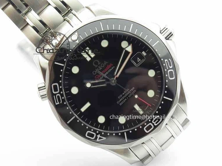 0114 Seamaster 300M SS MK 1:1 Best Edition Black Dial Ceramic Bezel On SS Bracelet A TopPick 8177